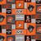 Sykel Enterprises-Oklahoma State University Fleece Fabric-Oklahoma State OSU Cowboys College Patch Fleece Blanket Fabric-Sold by the yard